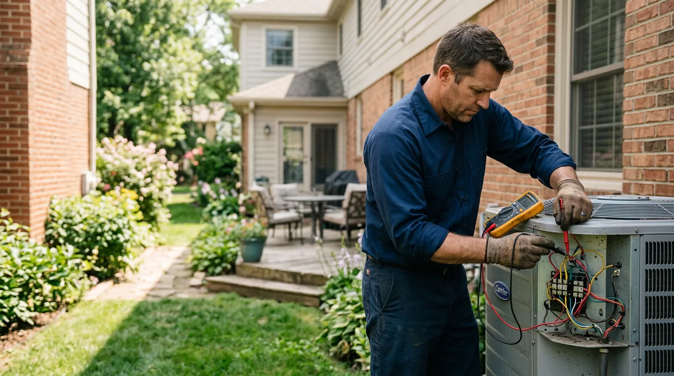 HVAC technician working near Caney, KS